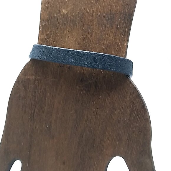 Black Leather Toggle Bracelet Unisex *Small Flaw* - Picture 7 of 14